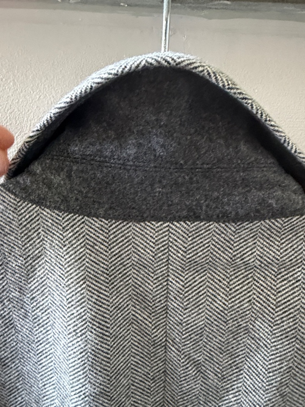 LOFT Light Gray Herringbone Single-Button Blazer - Picture 8 of 9